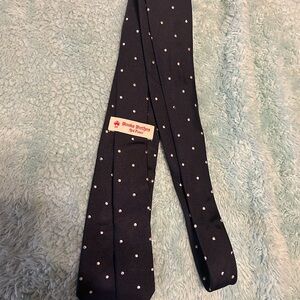 Brooks Brothers Dark Blue Tie with White Dots